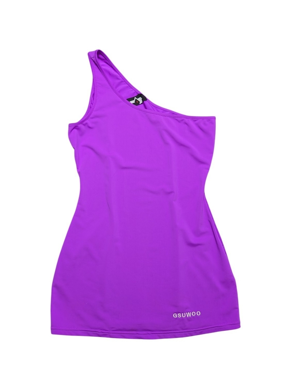GSUWOO One-Shoulder Athletic Dress in Vibrant Purple